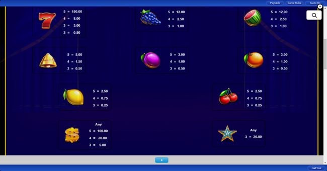 red hot joker cascade paytable paytable