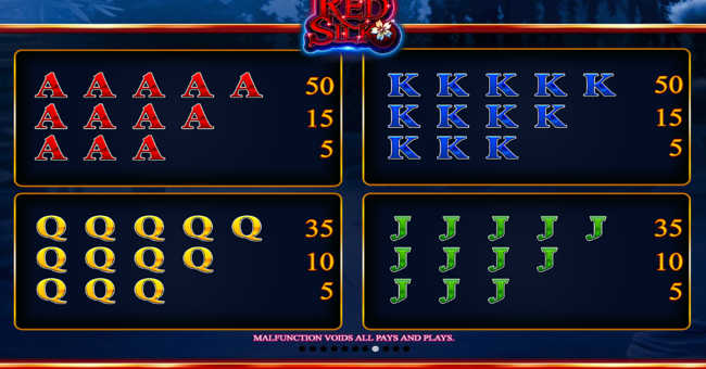 red silk paytable 2 paytable