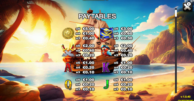 redbeards rum runners doublemax paytable 1 paytable