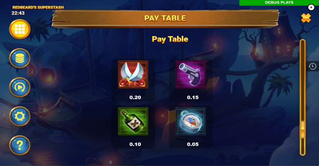 redbeards superstash paytable paytable