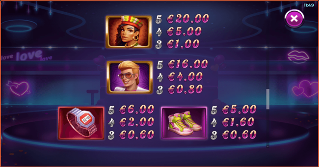 reel desire 1 paytable