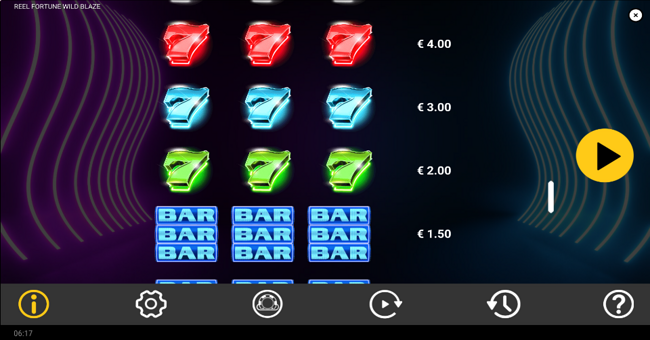 reel fortune wild blaze paytable 2 paytable