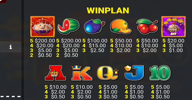 reel king hot to pot jackpot king paytable paytable