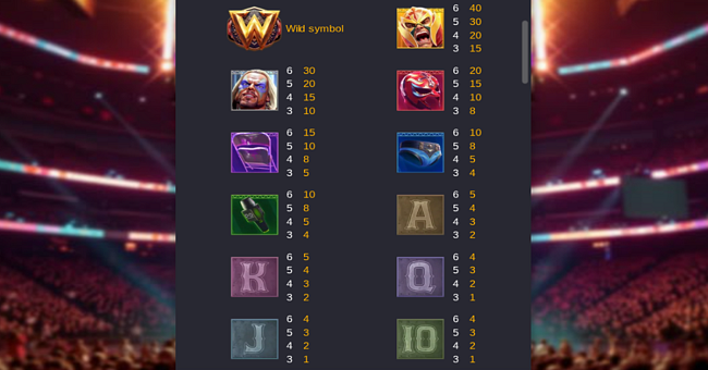 reel royale showdown paytable paytable