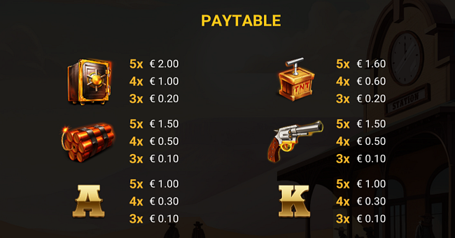 reels expres paytable 1 paytable
