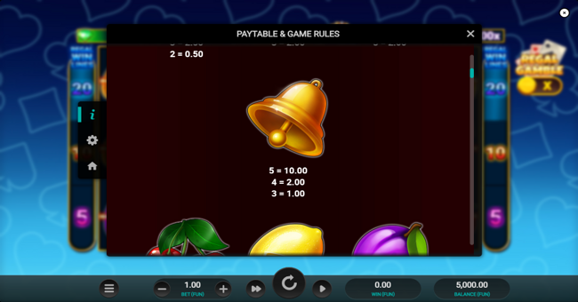 regal inferno paytable 2 paytable