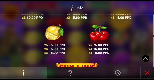 regal spins 10 sun link paytable 4 paytable