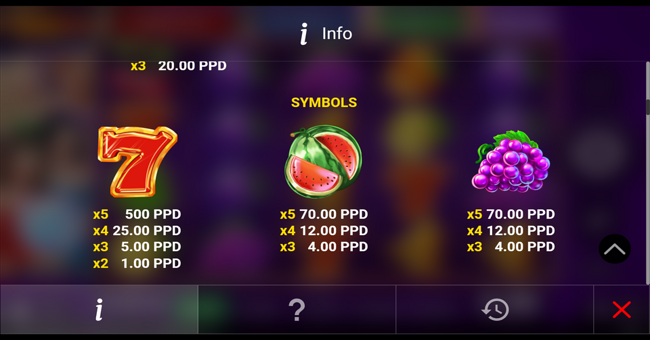 regal spins 40 paytable 2 paytable