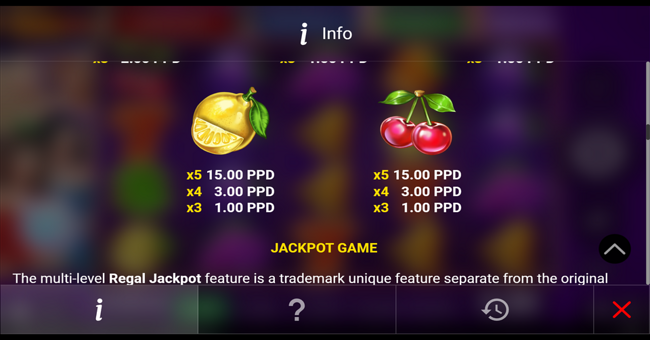 regal spins 40 paytable 4 paytable