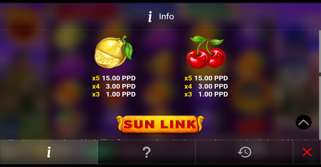 regal spins 40 sun link paytable 4 paytable