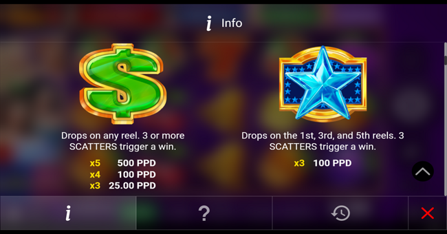 regal spins 5 paytable 1 paytable