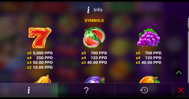 regal spins 5 paytable 2 paytable