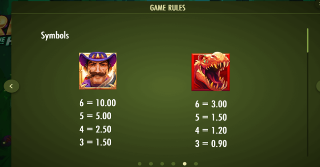 rex the hunt paytable 1 paytable