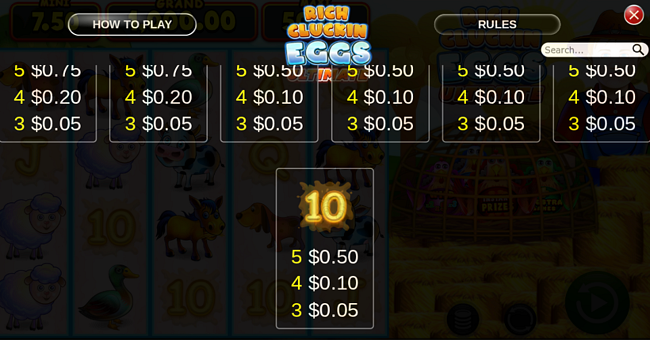 rich cluckin eggs ultimate paytable 3 paytable