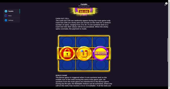 rich coins hold and spin paytable 2 paytable