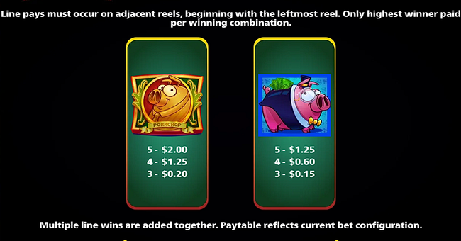 rich little piggies meal ticket christmas edition paytable 1 paytable