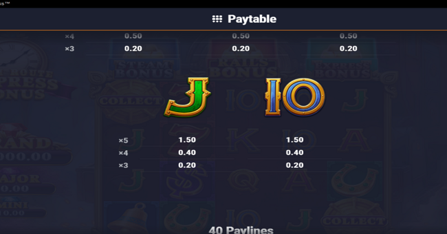 rich route express paytable 4 paytable