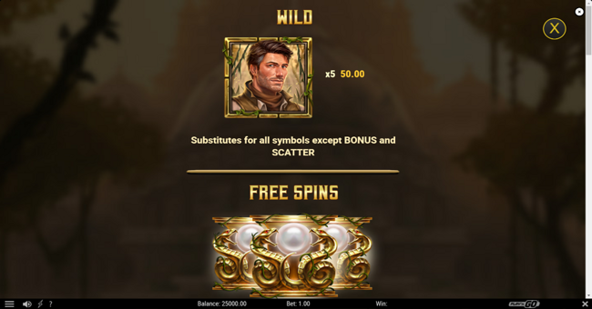 rich wilde and the pearls of vishnu paytable 1 paytable