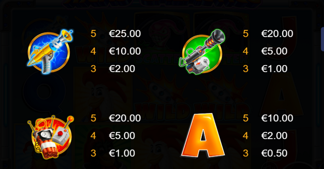 ricko galactico paytable 2 paytable