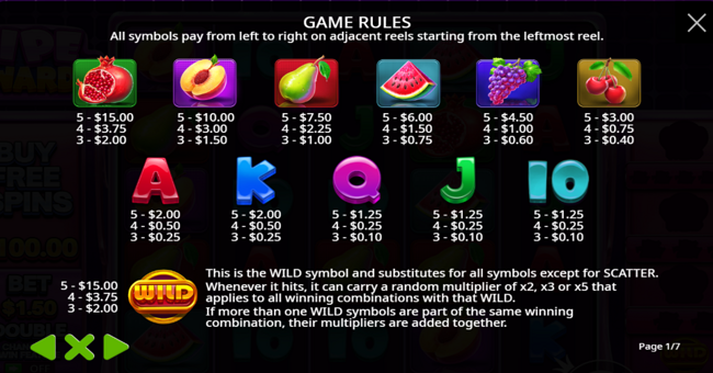 ripe rewards paytable paytable