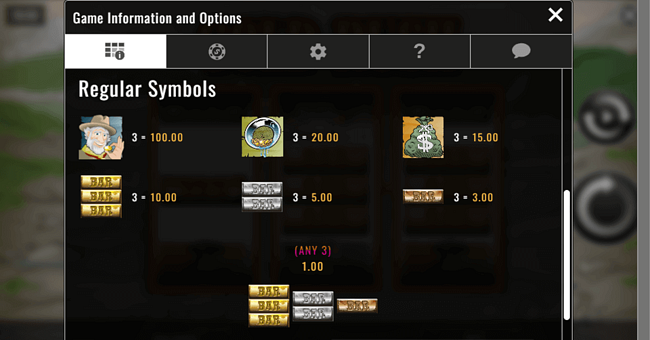 rival gold rush paytable paytable