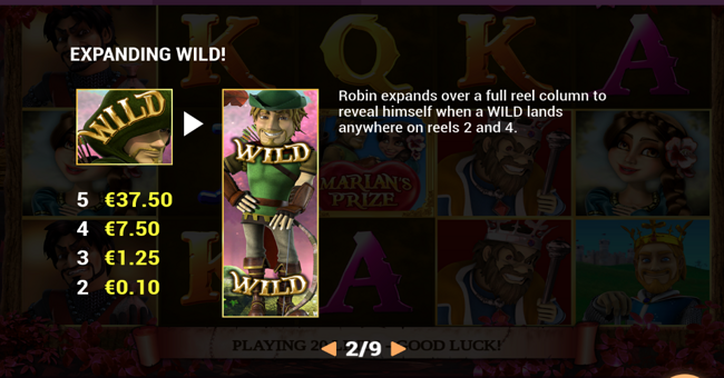 robin hood valentine paytable 1 paytable