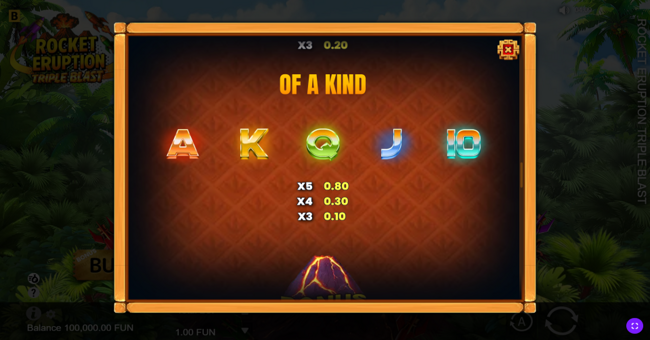 rocket eruption triple blast paytable 3 paytable