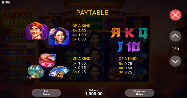 rocket wins paytable paytable