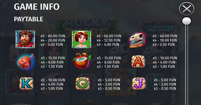 rocky tribe paytable paytable