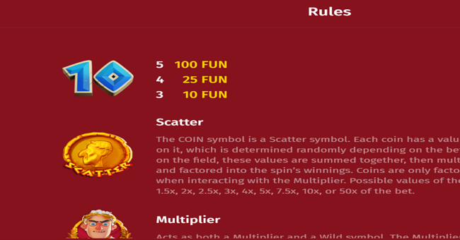 roman coin paytable 3 paytable