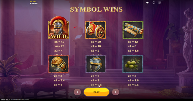 roman emperors paytable 1 paytable