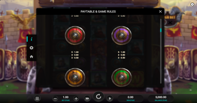 roman rivals blood and sand dream drop paytable 3 paytable