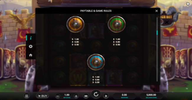 roman rivals blood and sand paytable 3 paytable