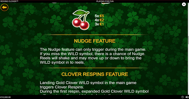 roving clover paytable 3 paytable