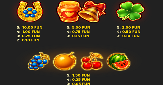 royal beellion hold and win paytable 1 paytable
