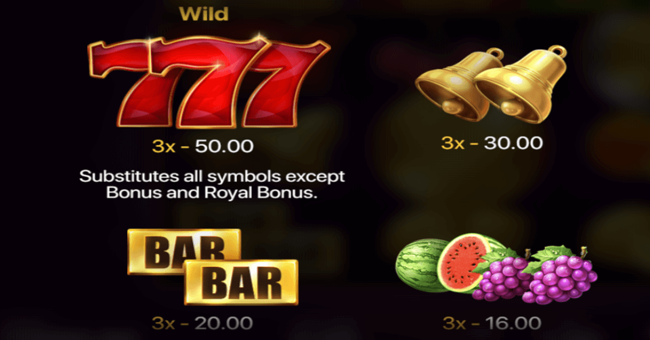 royal coin hold and win paytable 1 paytable