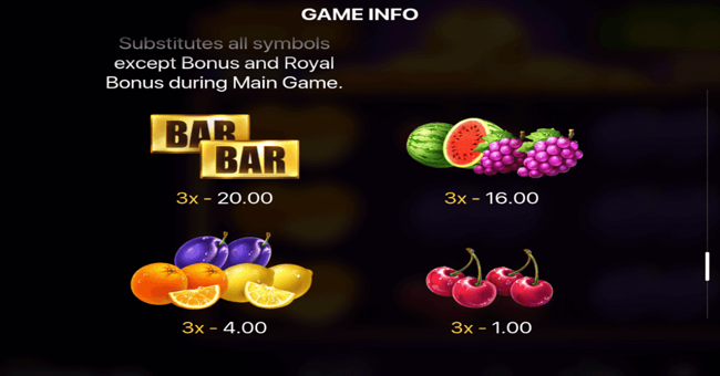 royal joker hold and win paytable 2 paytable