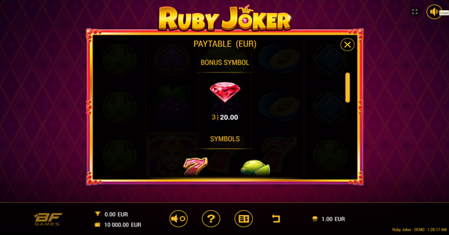 ruby joker paytable 2 paytable