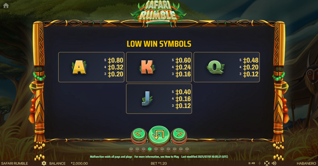 safari rumble paytable 3 paytable