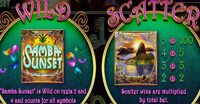 samba sunset paytable 1 paytable