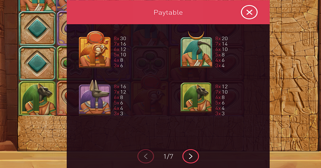 sands of destiny paytable 1 paytable