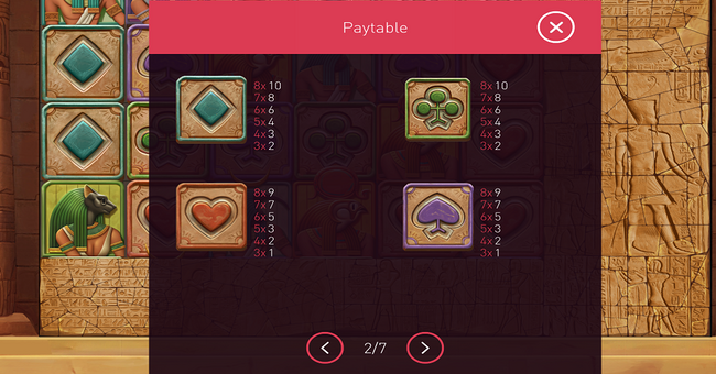 sands of destiny paytable 2 paytable