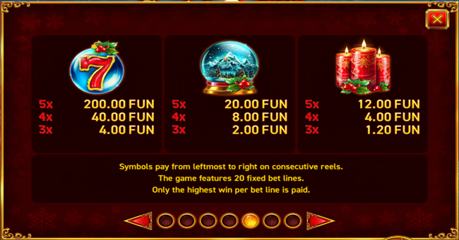 santas gifts frenzy paytable 1 paytable