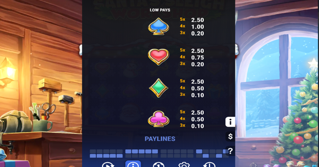 santas sleigh workshop paytable 2 paytable
