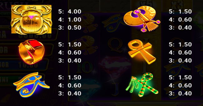 scarab rush power combo paytable 1 paytable