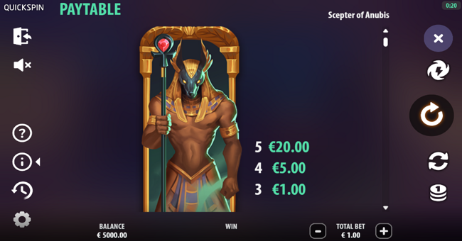 scepter of anubis paytable 1 paytable