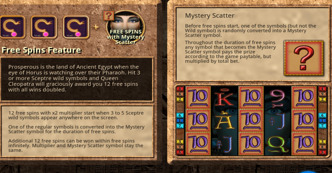 sceptre of cleo paytable 2 paytable