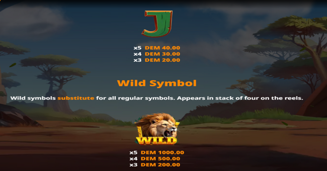 serengeti sunrise hold and earn paytable 2 paytable