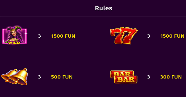 sexy joker paytable 1 paytable