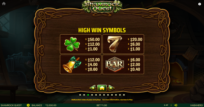 shamrock quest paytable 3 paytable